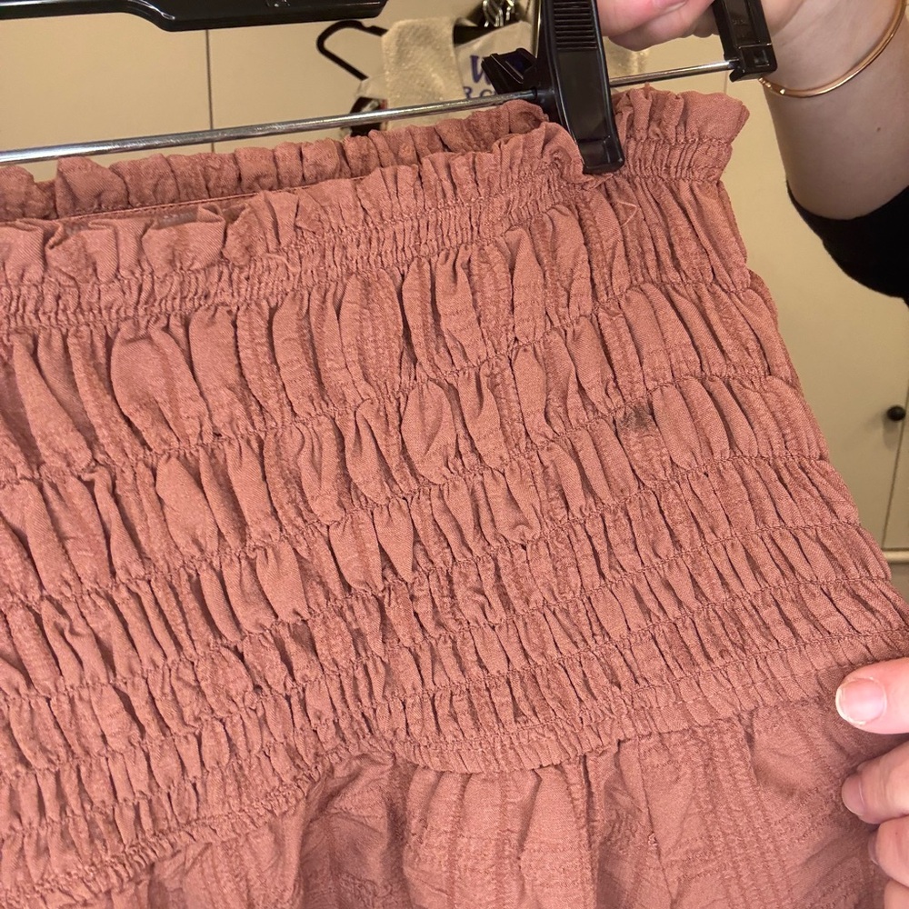 wild fable Rust-Brown Smocked Strapless Dress - Picture 2 of 3